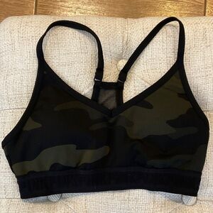PINK Victoria's Secret Black and Olive Camo Sports Bra